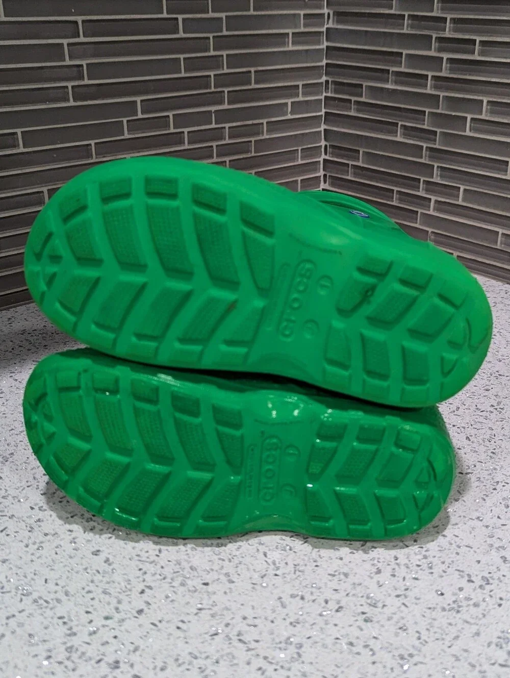 Crocs Green Kids Handle It Rain Boot Rainboot Wellies Galoshes Boy Girl Size 1